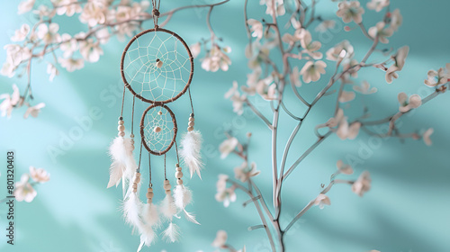 Dream catcher made of white mint