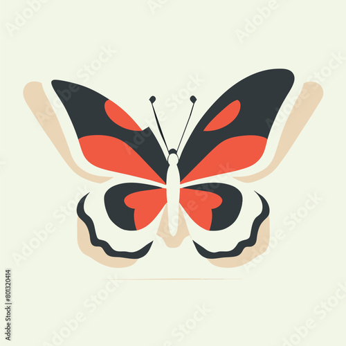 papilion butterfly, vector illustration flat 2 photo