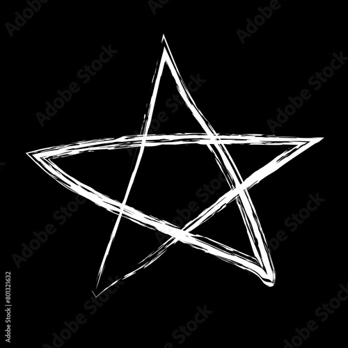 
Illustration depicting a star drawn with white chalk on a black background