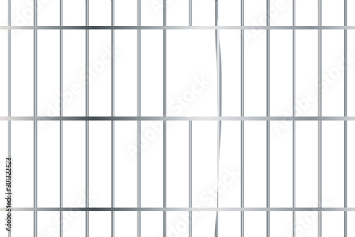Prison bars isolated on transparent. Vector illustration. Way out to freedom concept photo