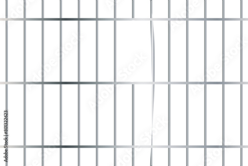 Prison bars isolated on transparent. Vector illustration. Way out to freedom concept
