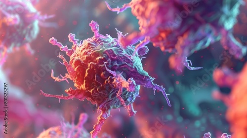 Cytotoxic TCell in Macro Detail A Protector in the Immune Systems Defense photo