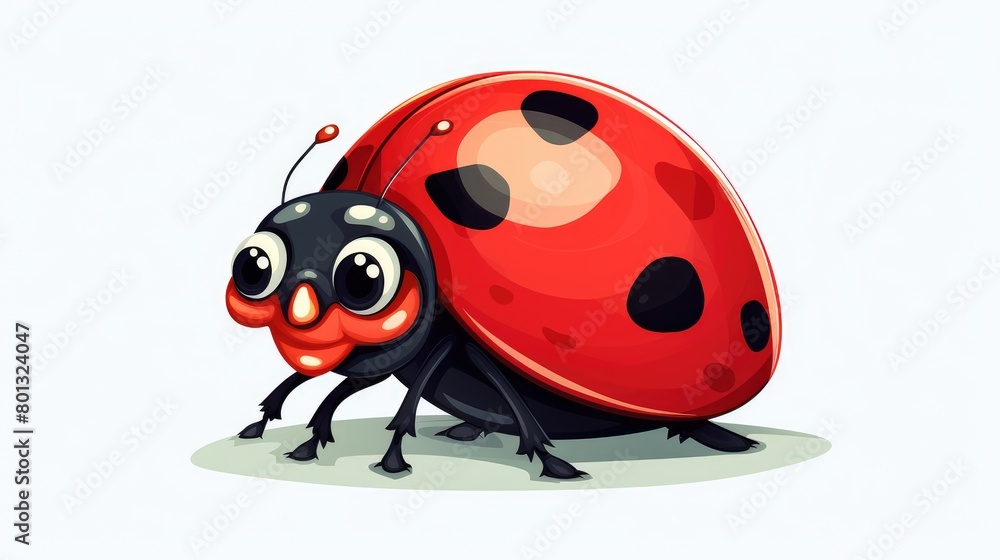 Naklejka premium ladybug on white background