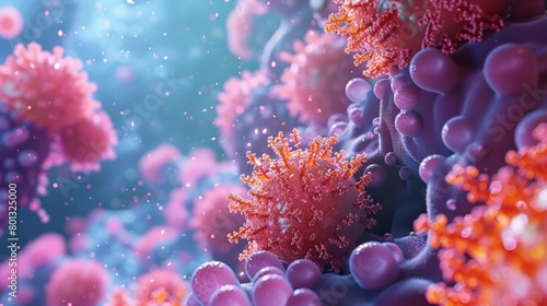 Macro D Rendering of Memory B Cell Intricate Immune System Detail © Sittichok