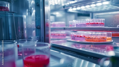 Stem cell culture incubators for maintaining cell, Cells in the processes of human healing and regeneration controlled conditions. Medical and technology concept	 photo