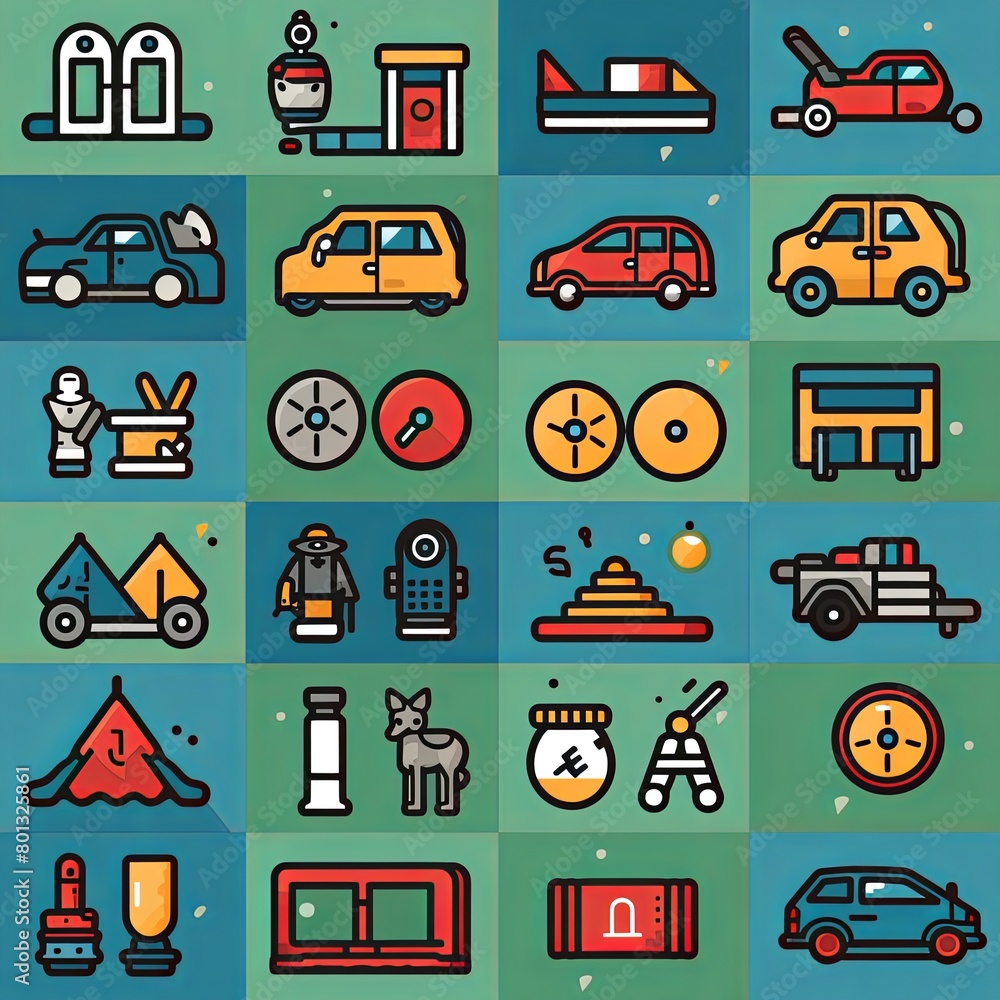 Naklejka premium Sticker sheet Includes car stickers