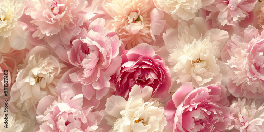 Soft Pink Peonies Wallpaper with Delicate Floral Overtone Soft Pink Peonies Wallpaper with Delicate Floral Overtone