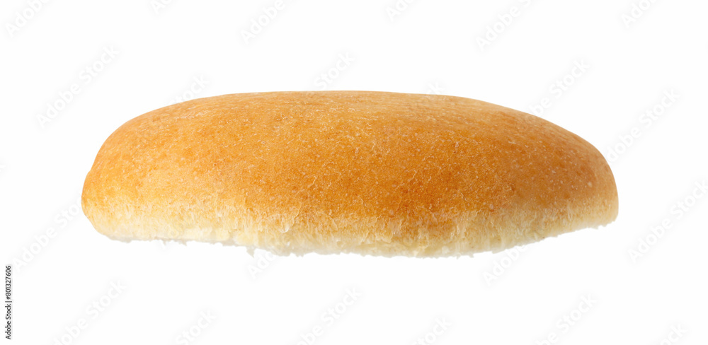 Half of fresh burger bun isolated on white Half of fresh burger bun isolated on white