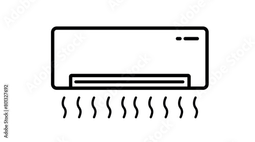 Air Conditioner Icon. Vector isolated black and white air conditioner illustration