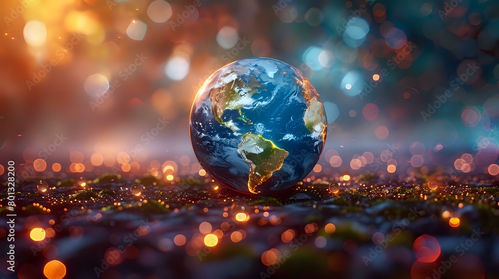 The Power of Symbols: A Vibrant Depiction of Earth and Icons The Power of Symbols: A Vibrant Depiction of Earth and Icons