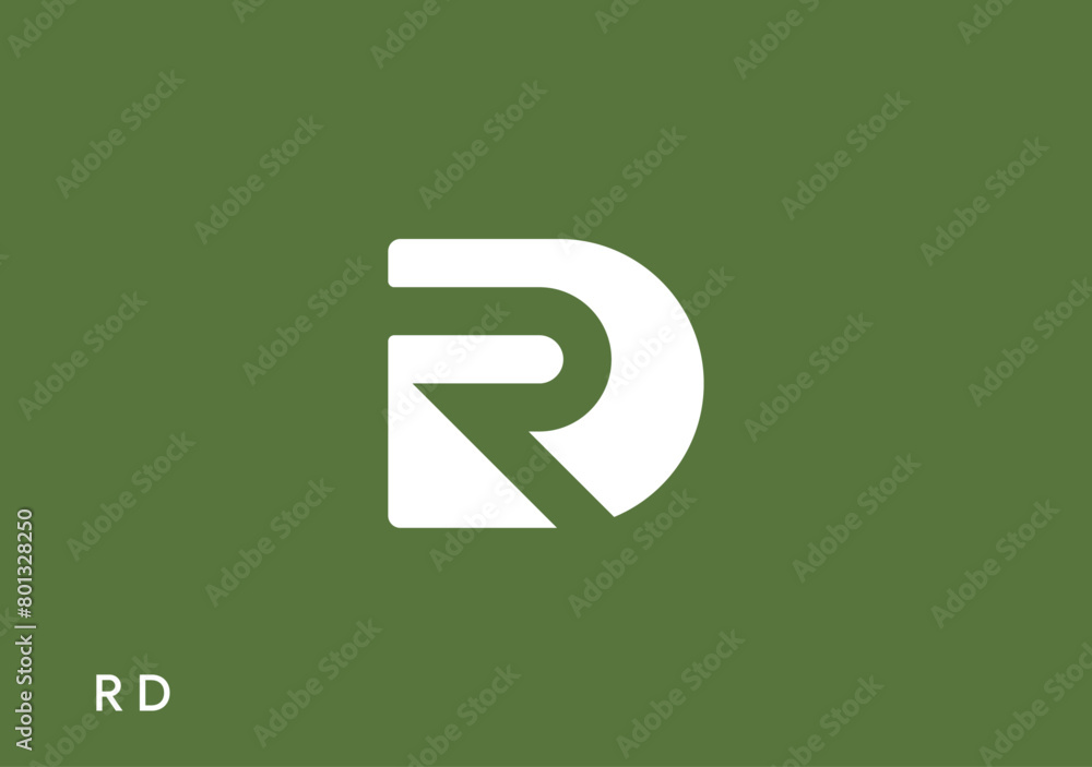Minimal geometric logo concept based on initial letter R D Minimal geometric logo concept based on initial letter R D
