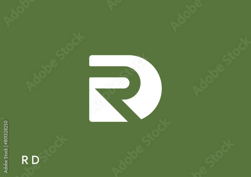 Minimal geometric logo concept based on initial letter R D