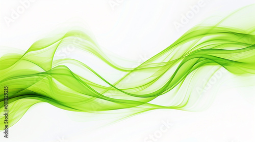Electric lime wave abstract, vibrant and zesty electric lime green wave flowing on a white background.