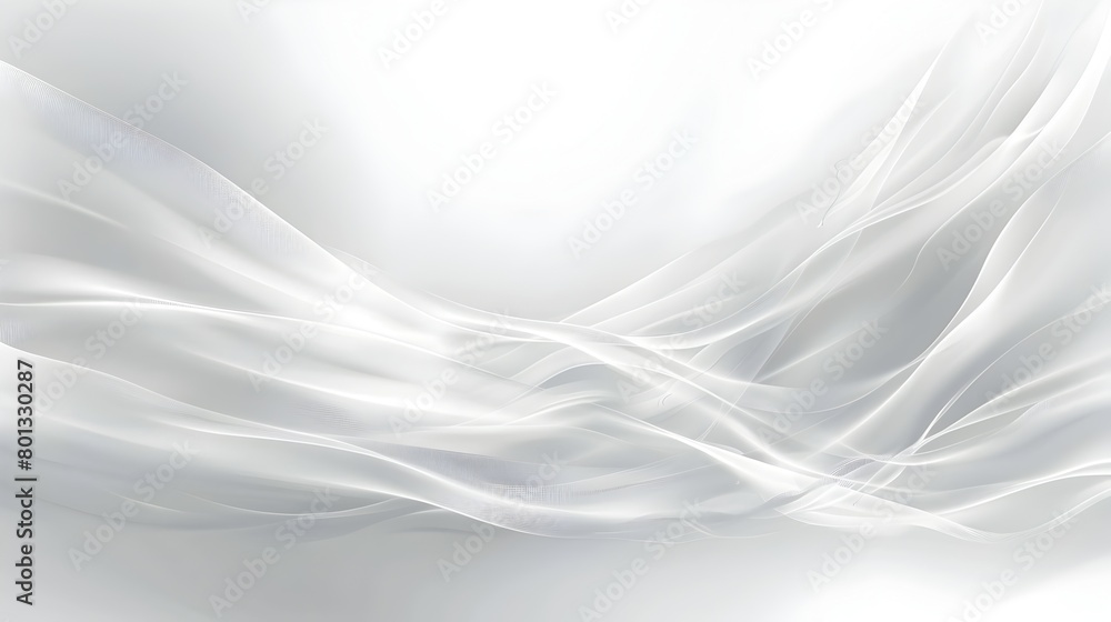 Obraz premium Elegant Silver Waves of Flowing Ribbon-like Motion in Serene Simplicity