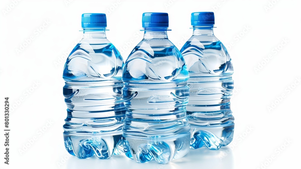 plastic water bottles isolated on a white background