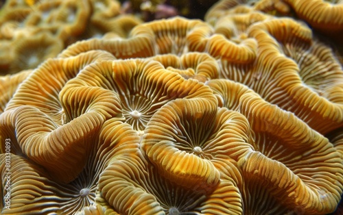 Elegant Brain Corals Forming a Massive Labyrinth photo