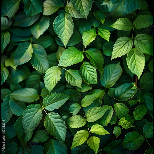 deep fresh green leaves texture background