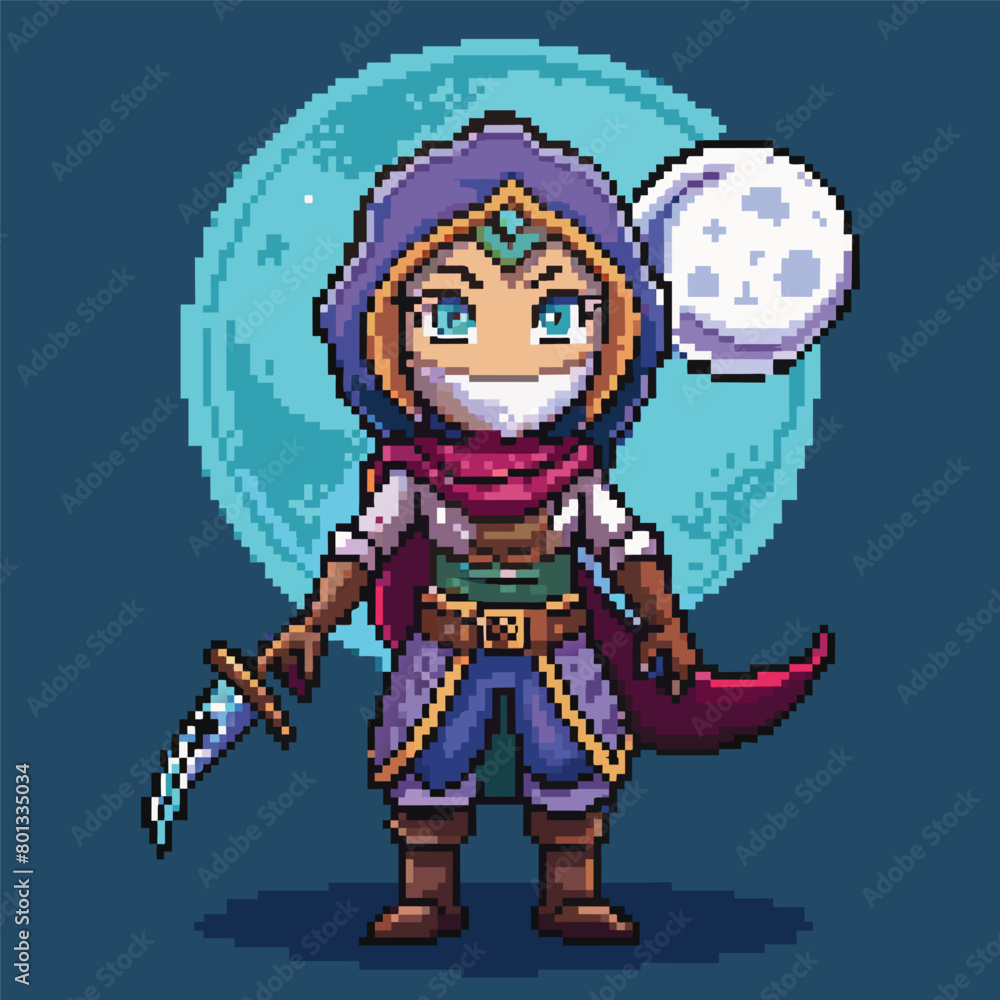 assassin moon princess spritesheet pixel art animation