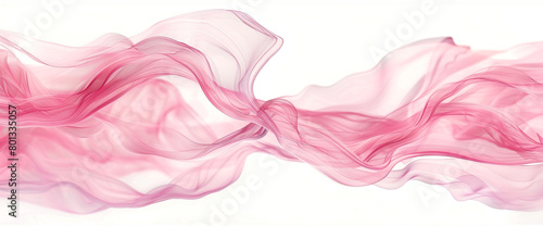 Rosewater pink wave illustration, gentle and fluid rosewater pink wave on a white backdrop. photo