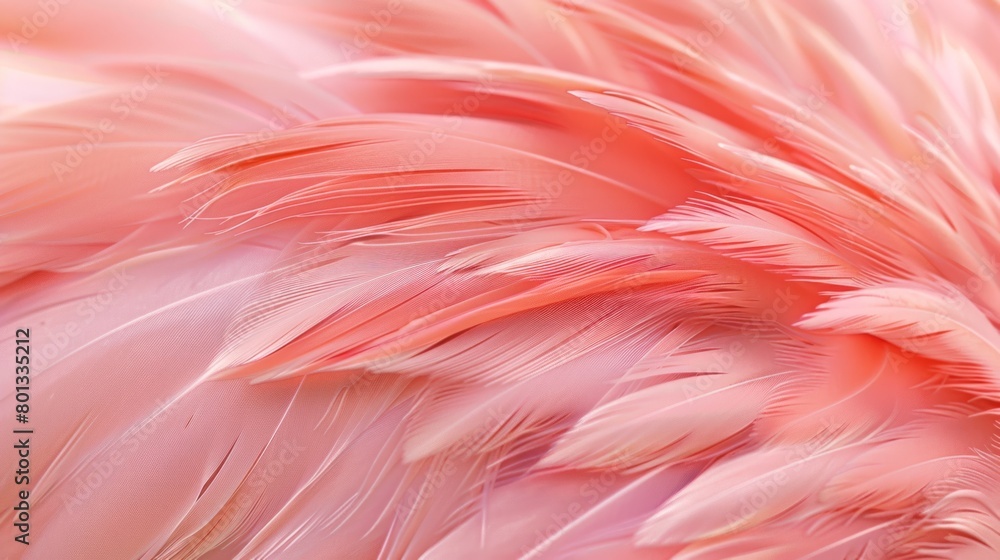 A close up of a pink feather with a lot of detail A close up of a pink feather with a lot of detail