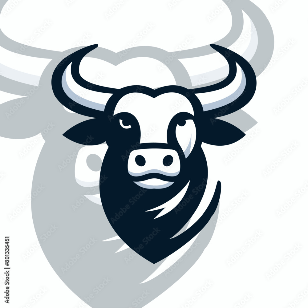 bull head character logo illustration bull head character logo illustration
