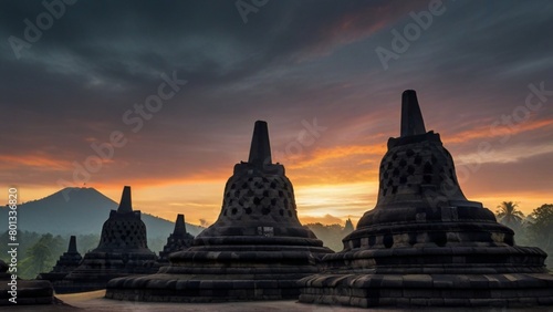 temple si sanphet at sunset