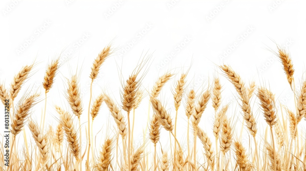 Ripe wheat grains on a snow-white background Ripe wheat grains on a snow-white background