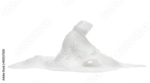Fotografie Soap foam, colorful bubbles isolated on white