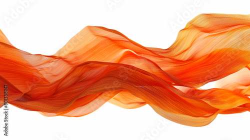 Terracotta orange wave illustration, earthy and warm terracotta orange wave on a white backdrop. photo