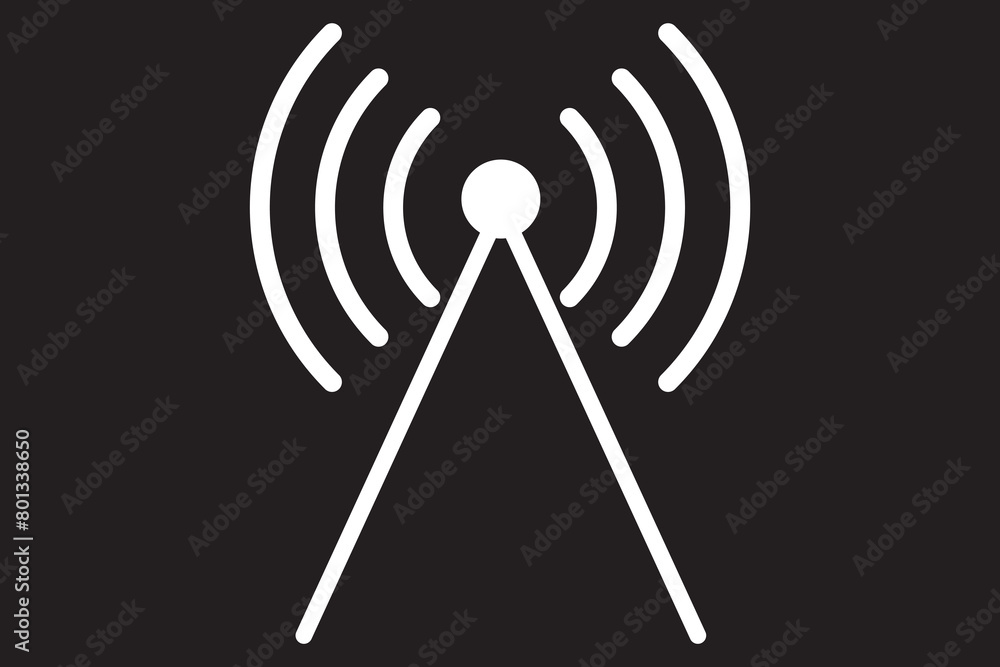 Radio tower icon set. Radio tower, mast with radio waves. Radio antenna vector. Radio tower icon set. Radio tower, mast with radio waves. Radio antenna vector.