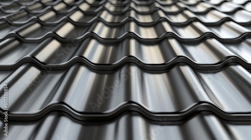 Glimmering Steel Symphony: A Close Up View of a Metal Roof