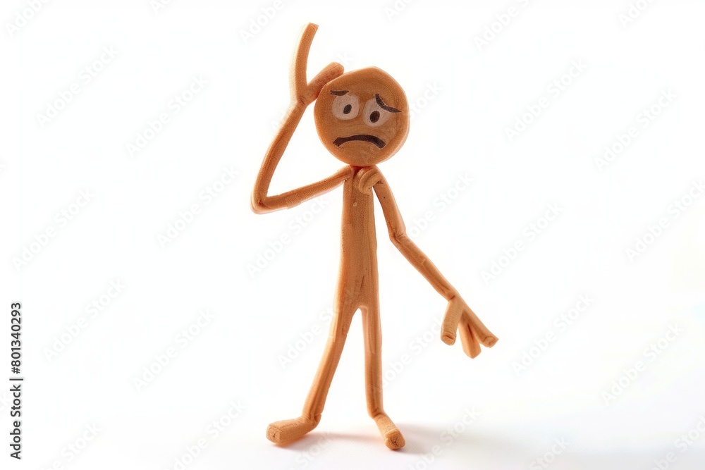 Obraz premium Bewildered Charm: A Cartoon Boy's Perplexed Look, Infused with Endearing Curiosity.