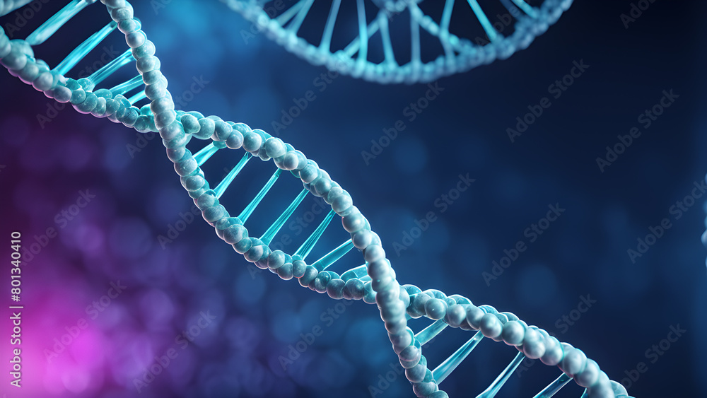 Digital illustration DNA structure in blue light background. 3D rendering. Digital illustration DNA structure in blue light background. 3D rendering.