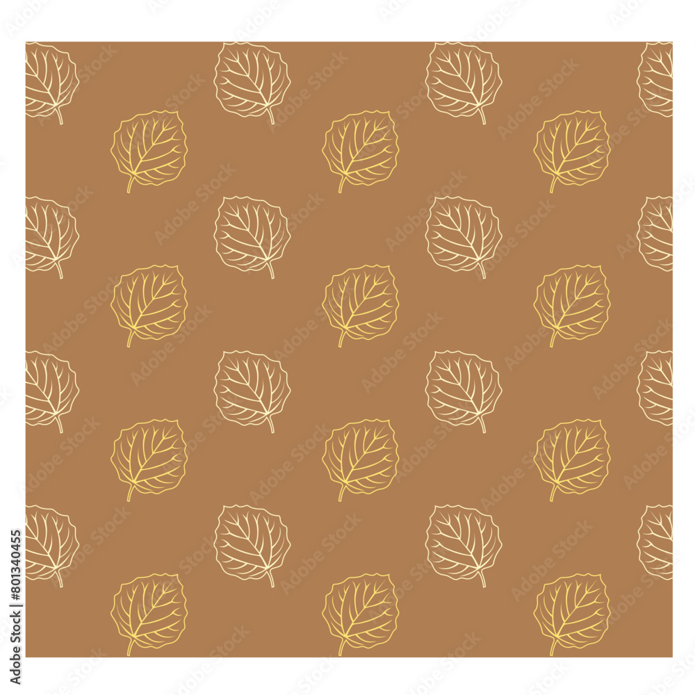 Autumn Leaf Line Seamless Pattern Background Autumn Leaf Line Seamless Pattern Background