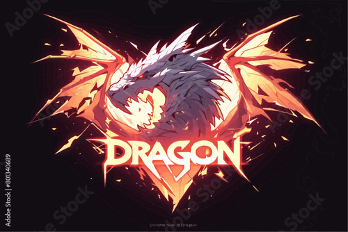 Vector Logo of Dragon Isolated in Black