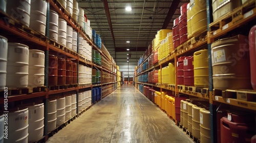 Warehousing and Storage: A real photo shot depicting the storage and warehousing of agricultural chemical products in secure and controlled environments, ensuring product integrity and shelf life. © G.Go