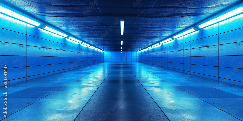 tunnel with blue light tunnel with blue light