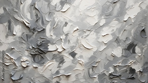 Oil painting background with abstract gray and white texture. AI generation