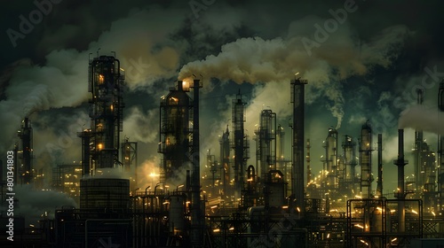 Industrial night - a symphony of steel and steam