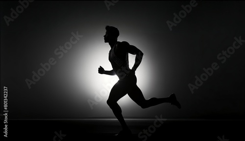 Image of a running man or the process of training. Concept of sport. Banner, poster, adverts, backgrounds, events, blogs. © Eugen