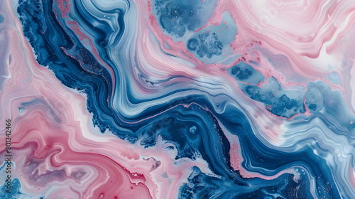 Blue and pink marble, abstract marble painting, fashion print, natural background