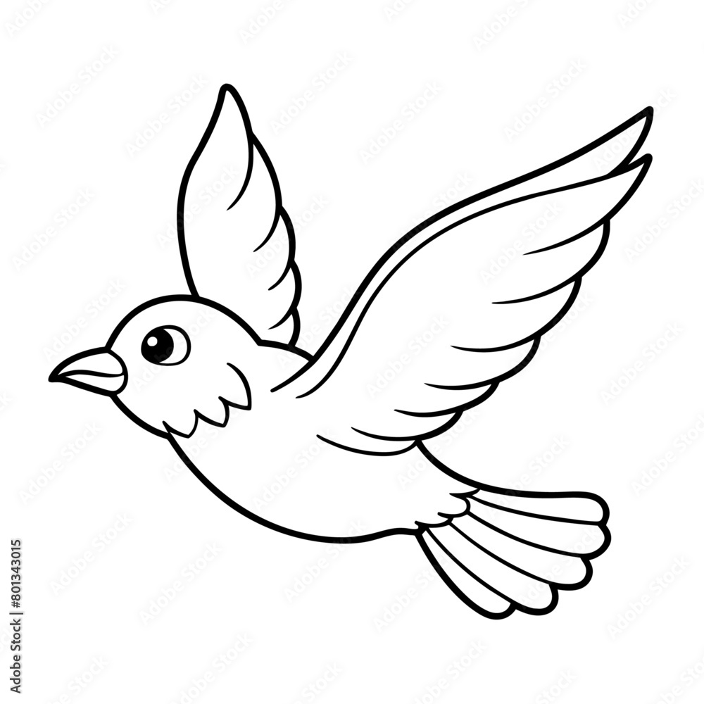 Obraz premium Bird coloring book vector illustration (46)