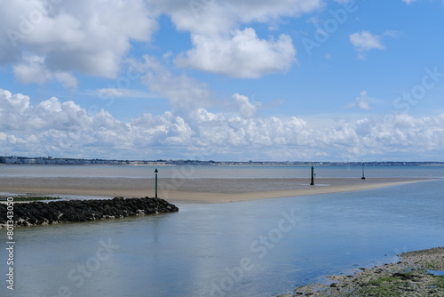 The bay of la Baule  le Pouliguen at low tide. Le pouliguen  France - April 29  2024