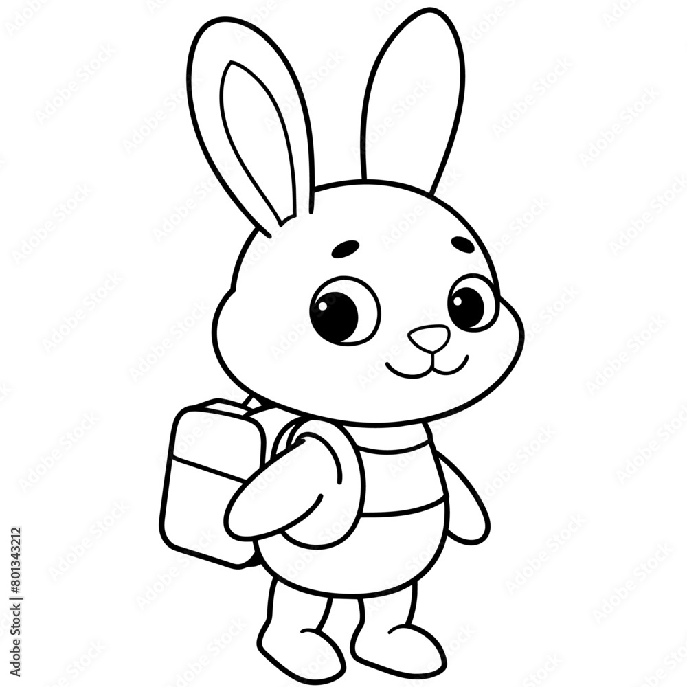 Fototapeta premium cute bunny coloring book vector (8)
