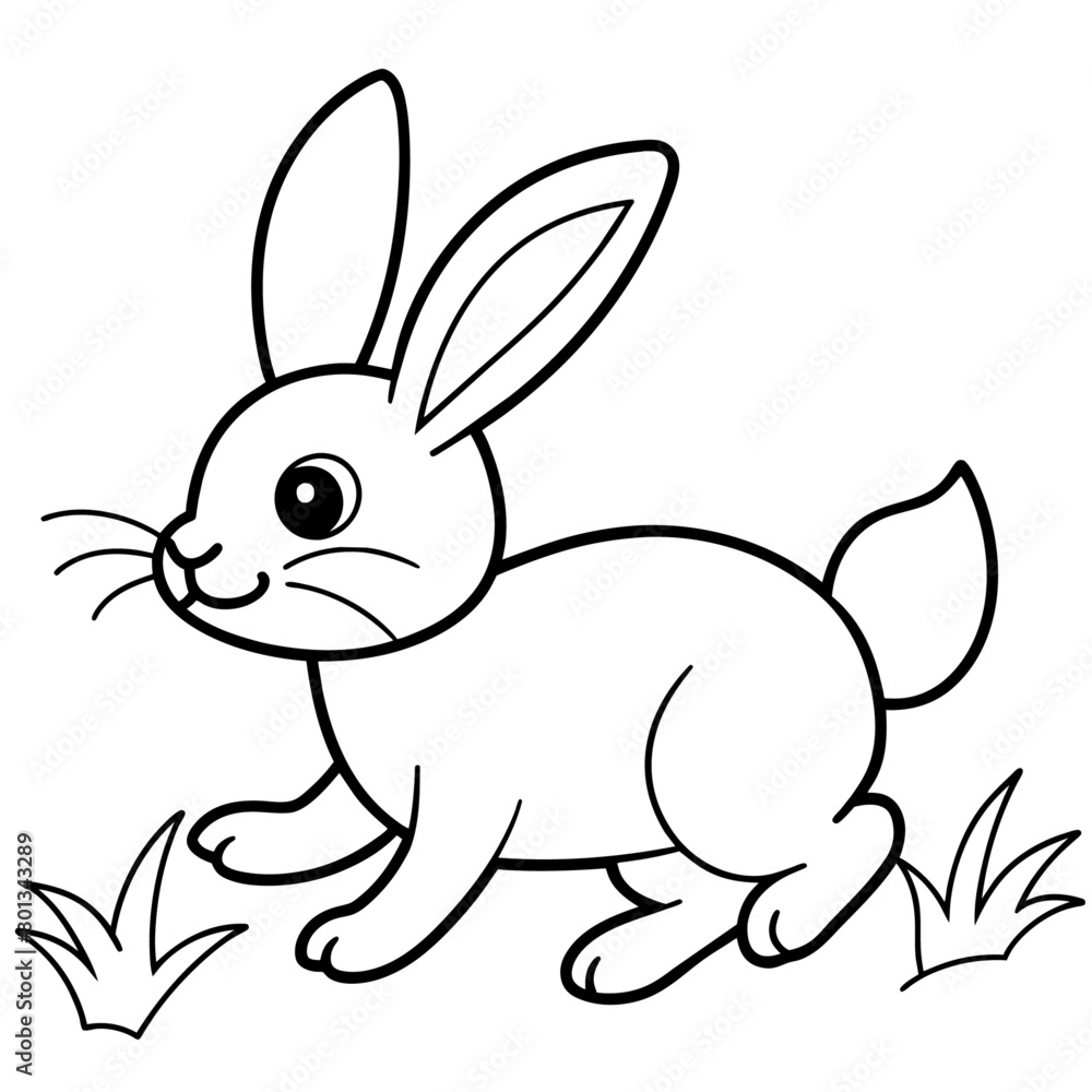 Obraz premium cute bunny coloring book vector (25)