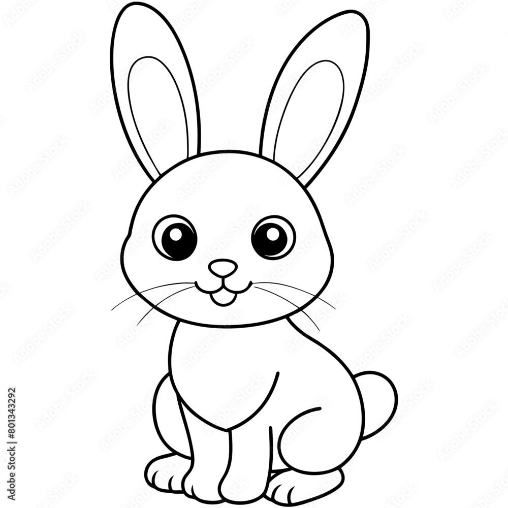 Fototapeta premium cute bunny coloring book vector (22)