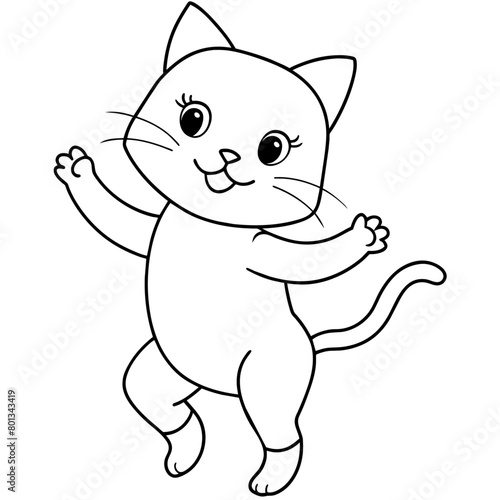 cute carton cat vector coloring book illustration  14 