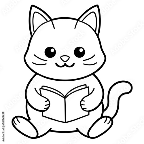 cute carton cat vector coloring book illustration (18)