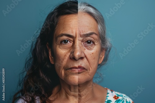 Age diversity depicted in aging treatments integrates moisturizer spots and facial contours into beauty standards.