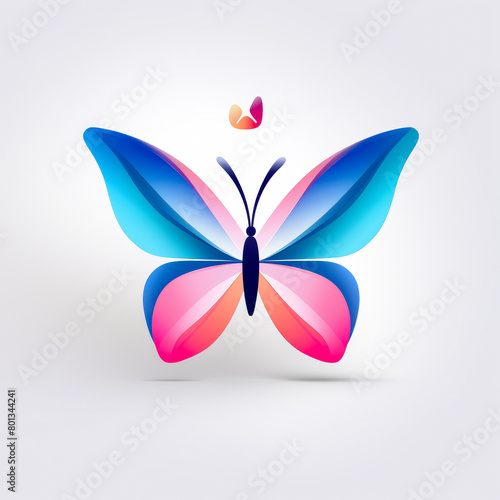 A colorful butterfly with a pink and blue body and a blue head © Dmitriy